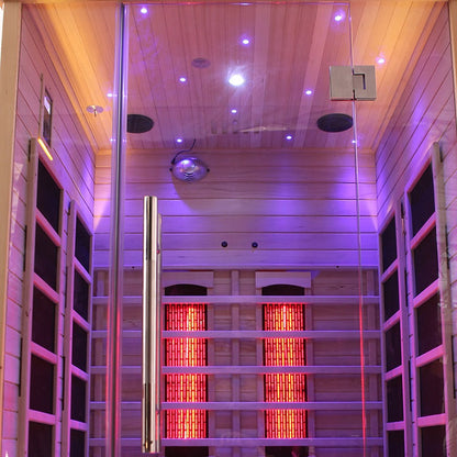 Blisspod | Venetian | Full Spectrum Indoor Premium Canadian Hemlock Low EMF Sauna | 10 Heaters | Chromotherapy & Reflexology | 2 Person
