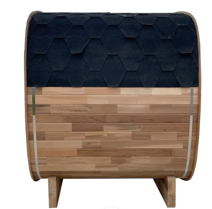 4-Person Premium Canadian Red Cedar Outdoor Traditional Steam Sauna with Tinted Glass Panels