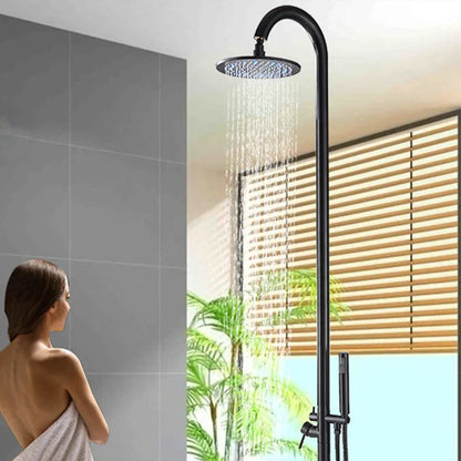 DecorBites™ LED Black Outdoor Shower Set with 10" Rainfall Head