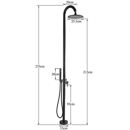 DecorBites™ LED Black Outdoor Shower Set with 10" Rainfall Head