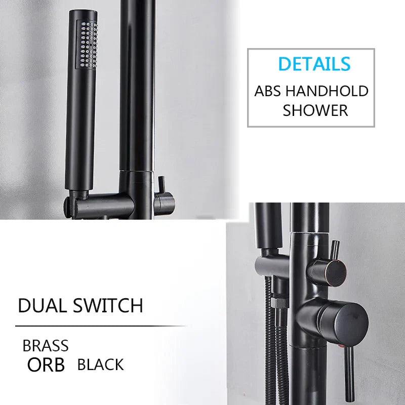 DecorBites™ LED Black Outdoor Shower Set with 10" Rainfall Head