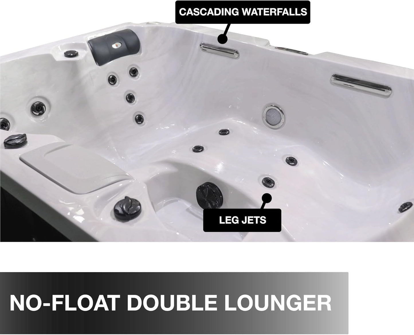 Liberty Spas KH-10205 Model LYS4000 Plug & Play 4 Person Spa; 120V 15A; Double Lounger; 20 Adjustable Hydrotherapy Jets; Glacier Filtration; Bluetooth Audio; LED Lighting