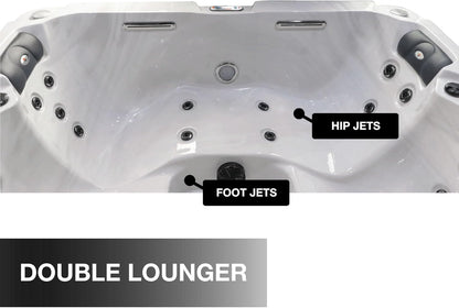 Liberty Spas KH-10205 Model LYS4000 Plug & Play 4 Person Spa; 120V 15A; Double Lounger; 20 Adjustable Hydrotherapy Jets; Glacier Filtration; Bluetooth Audio; LED Lighting