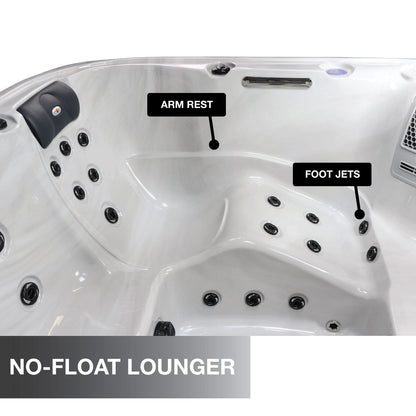 Liberty Spas KH-10206 Model LYS5000 6‑Person Hot Tub, 34 Jets, LED Lights, Bluetooth Audio, Waterfalls, Aromatherapy; Glacier Filtration; Bluetooth Audio; LED Lighting & Dual Waterfalls