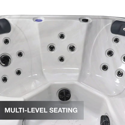 Liberty Spas KH-10206 Model LYS5000 6‑Person Hot Tub, 34 Jets, LED Lights, Bluetooth Audio, Waterfalls, Aromatherapy; Glacier Filtration; Bluetooth Audio; LED Lighting & Dual Waterfalls