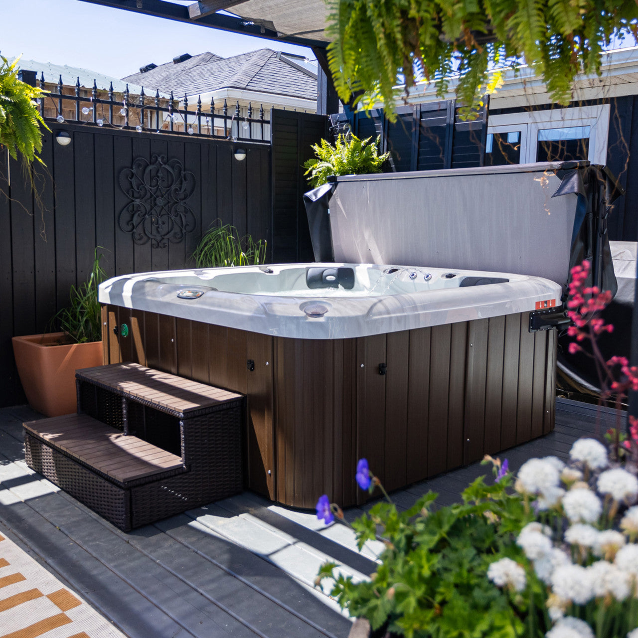 Liberty Spas KH-10206 Model LYS5000 6‑Person Hot Tub, 34 Jets, LED Lights, Bluetooth Audio, Waterfalls, Aromatherapy; Glacier Filtration; Bluetooth Audio; LED Lighting & Dual Waterfalls