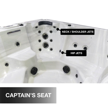 Liberty Spas KH-10208 Model LYS7000 Luxury 7‑Person Spa, 46 Jets, Glacier Filtration, LED & Bluetooth