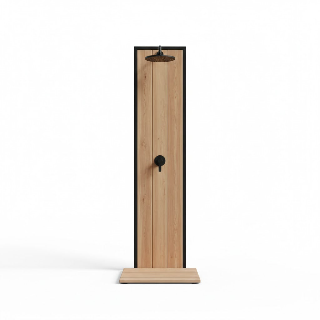 Cedarline Noir™ Outdoor Rain Shower Column