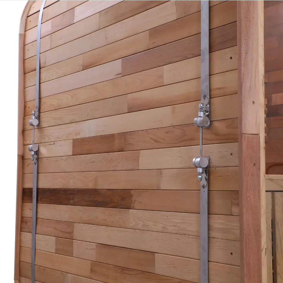 Patchwork Red Cedar Outdoor Square Sauna Traditional Steam Kit | Premium Spliced Red Cedar Construction