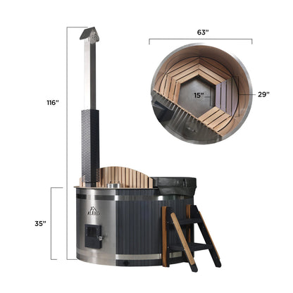 ALEKO Premium Stainless Steel Hot Tub & Cold Plunge