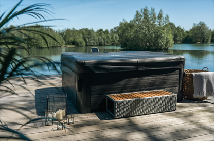 MSpa Frame Series Oslo Bubble & Jet Spa- Luxury Wood-Like Finish; Rigid Frame Design; Premium Hydrotherapy Experience