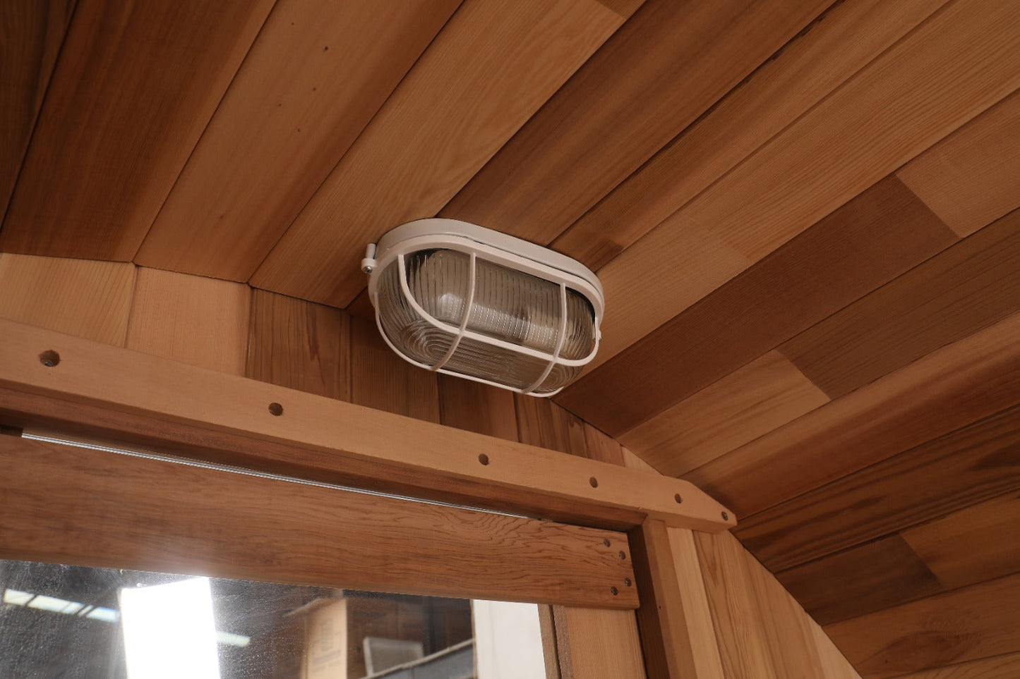 Blisspod | Prague | Canadian Red Cedar Outdoor Steam Barell Sauna | Full Glass Back